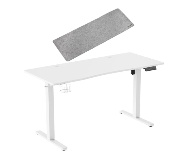 Silver Monkey Biurko elektryczne ED-140 white DESK MAT XL Jasnoszara - 1351502 - zdjęcie